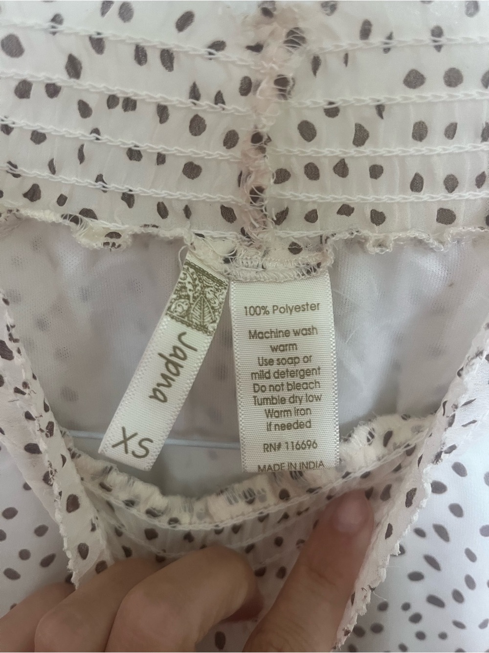Japna Cream Polka Dot Blouse - Picture 4 of 5